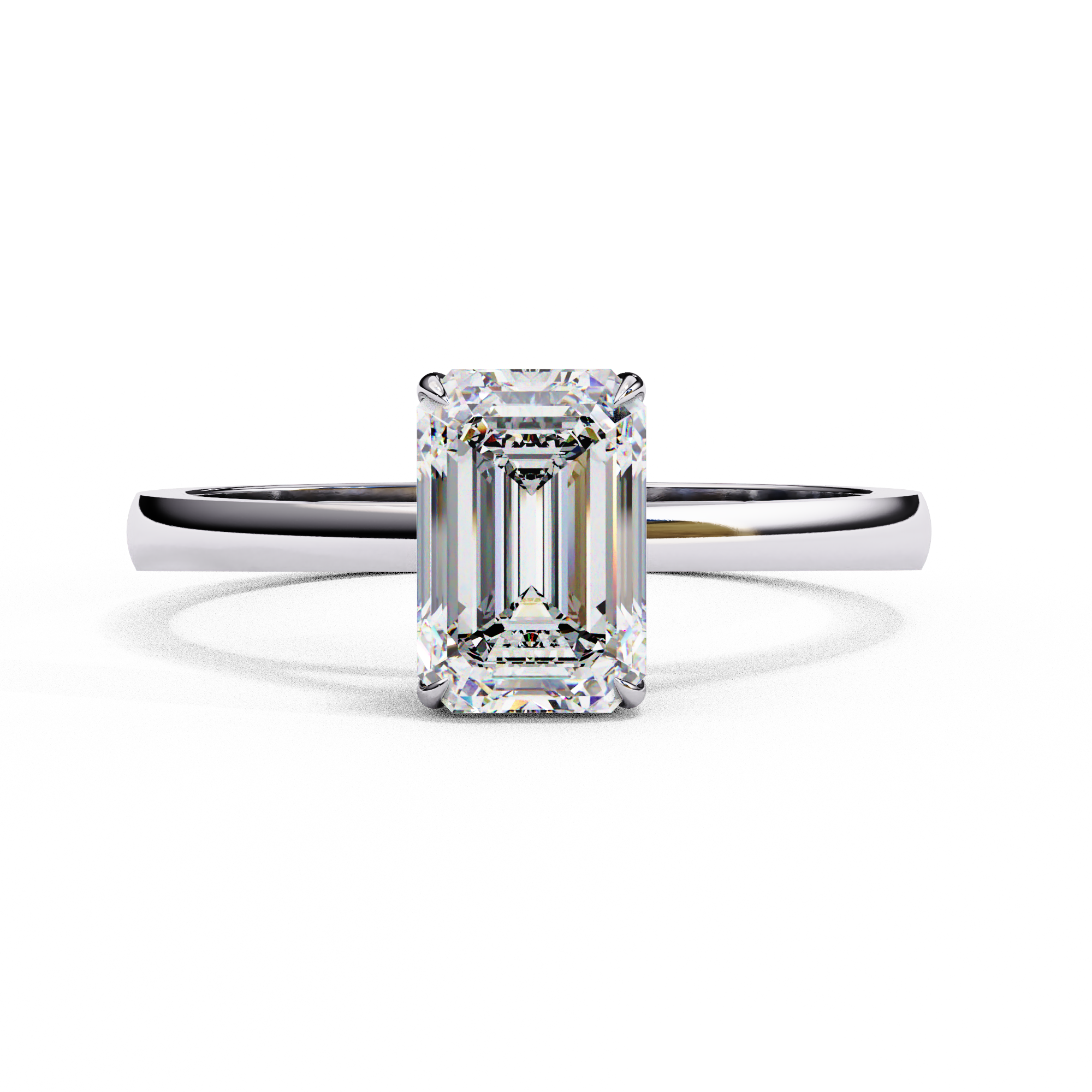 Harriet Couture Emerald Cut Rhodium Plated Sterling Silver Ring