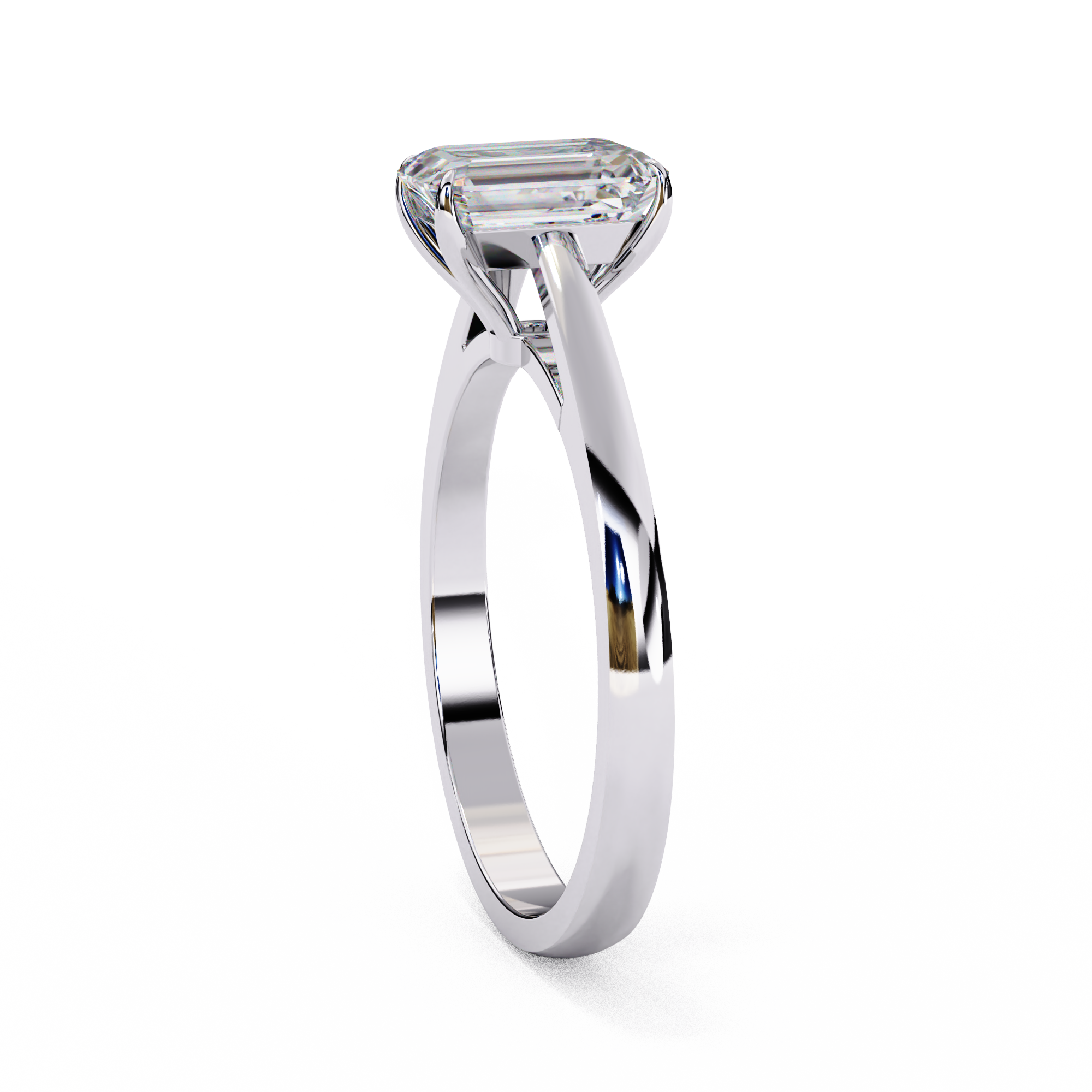 Harriet Couture Emerald Cut Rhodium Plated Sterling Silver Ring