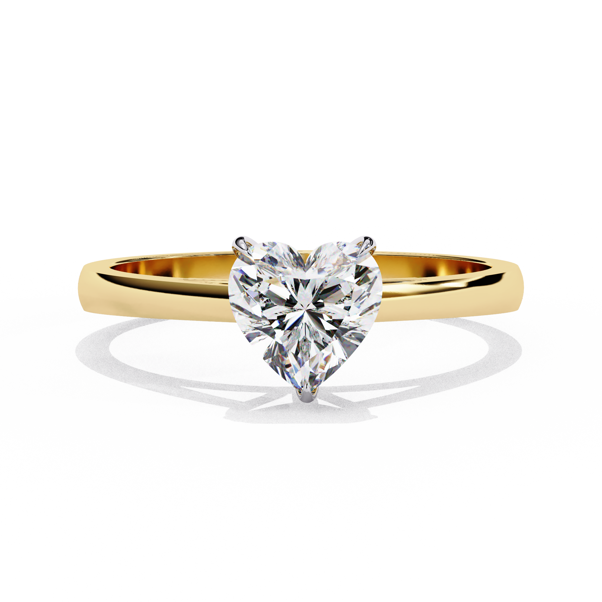 Emery Heart Cut Rhodium Plated Sterling Silver Ring