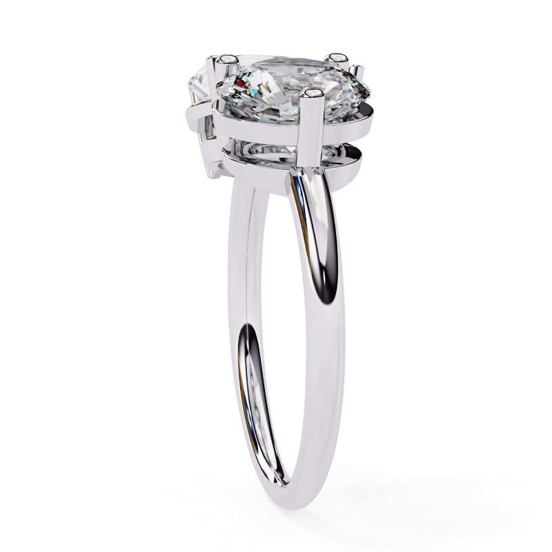 Pear and Round solitaire toi et moi ring