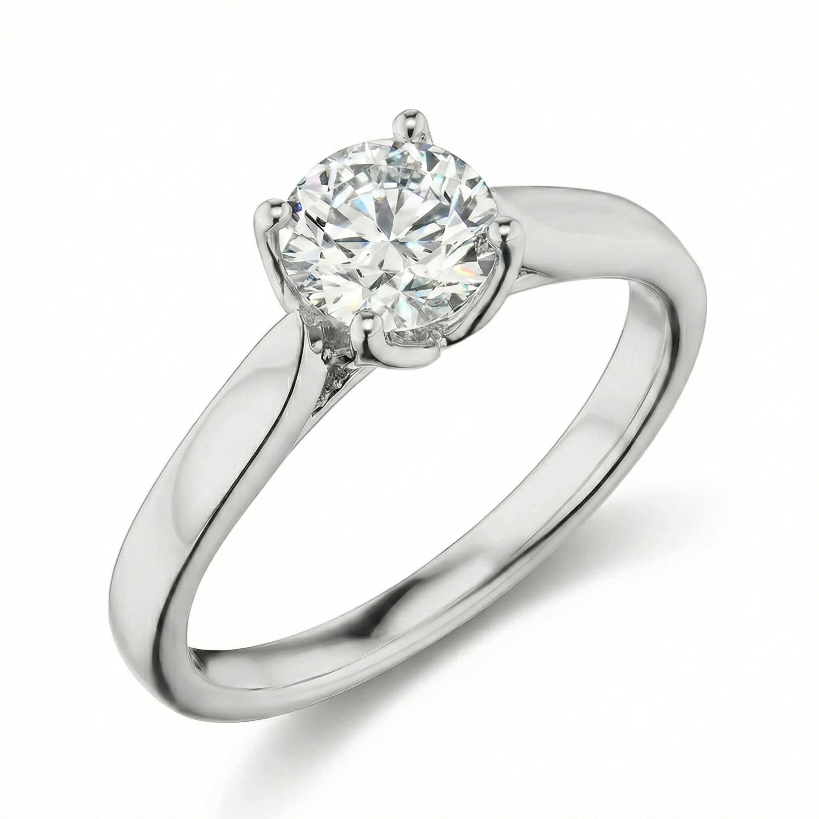Aurora moissanite solitaire ring