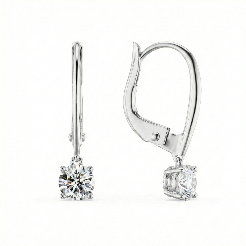 Radiant Ice Dangles solitaire earring