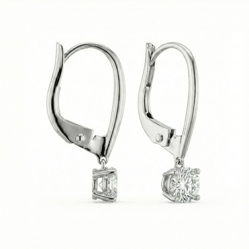 Radiant Ice Dangles solitaire earring