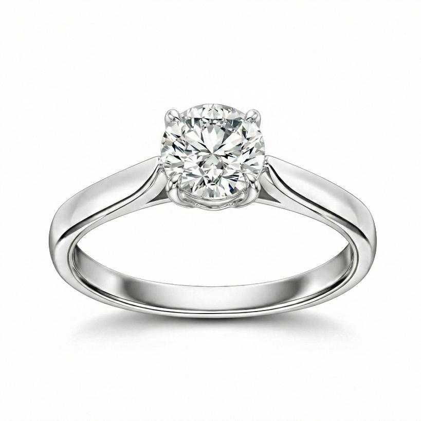 Aurora moissanite solitaire ring