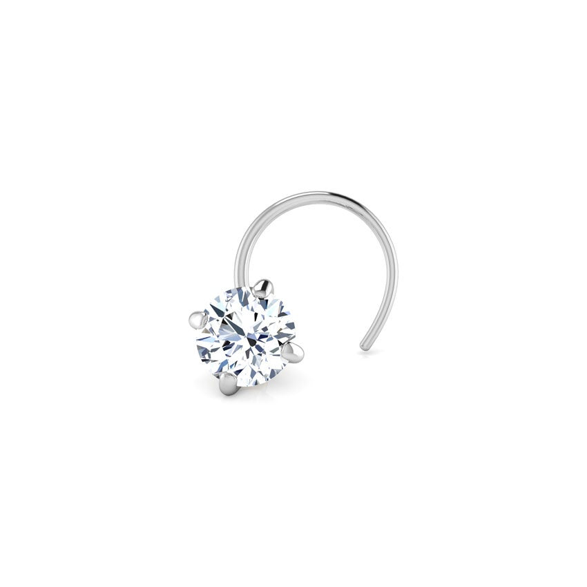 Radiant Solitaire Wire Nose Pin