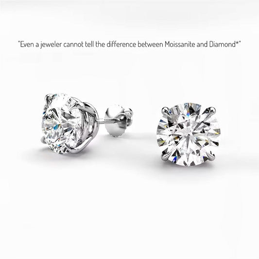 Platinum Plated Timeless Brilliance Solitaire Studs in 925 Sterling Silver