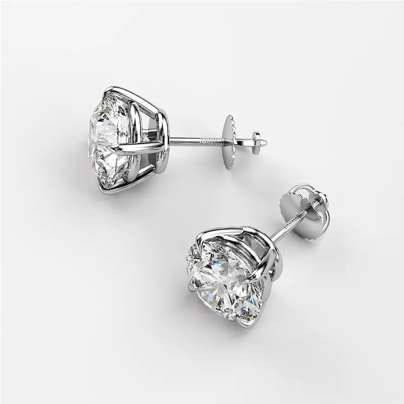 Platinum Plated Timeless Brilliance Solitaire Studs in 925 Sterling Silver