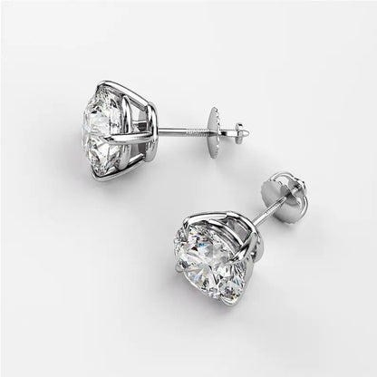 Platinum Plated Timeless Brilliance Solitaire Studs in 925 Sterling Silver