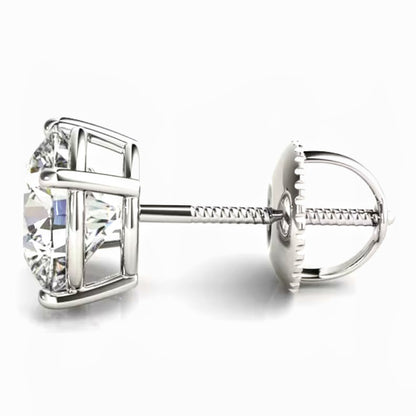 Platinum Plated Timeless Brilliance Solitaire Studs in 925 Sterling Silver