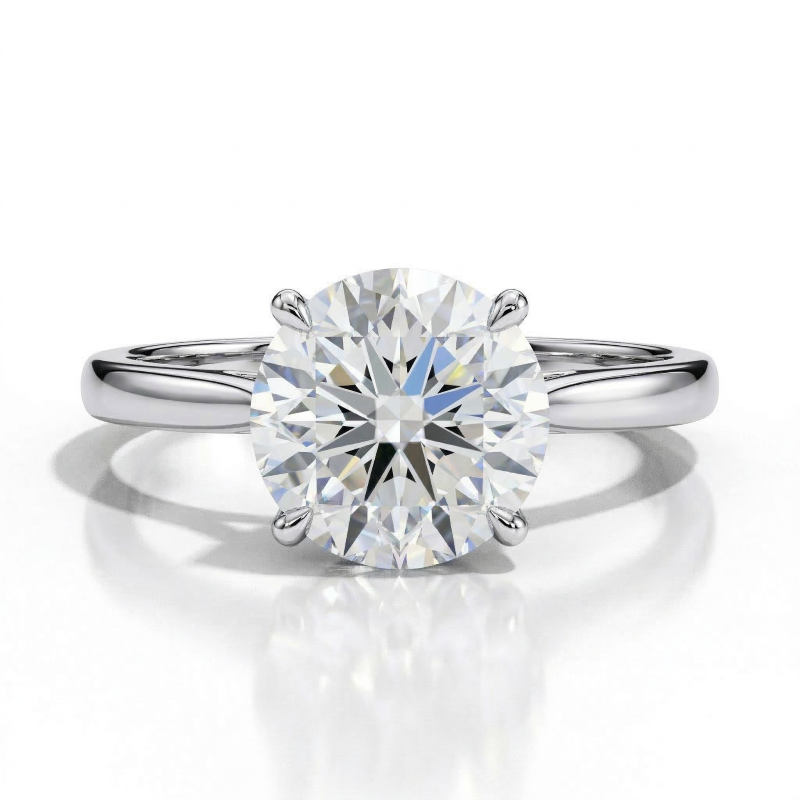Aurora moissanite solitaire ring