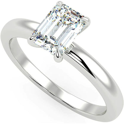 Harriet Couture Emerald Cut Rhodium Plated Sterling Silver Ring