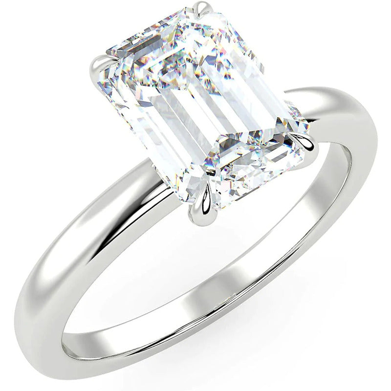 Harriet Couture Emerald Cut Rhodium Plated Sterling Silver Ring
