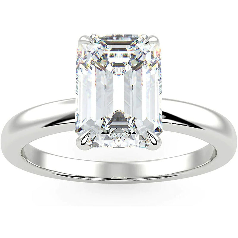 Harriet Couture Emerald Cut Rhodium Plated Sterling Silver Ring