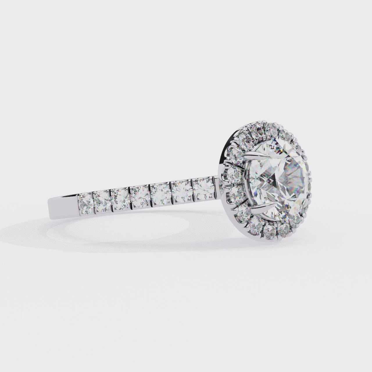 Isabella's Iridescent moissanite Solitaire Ring