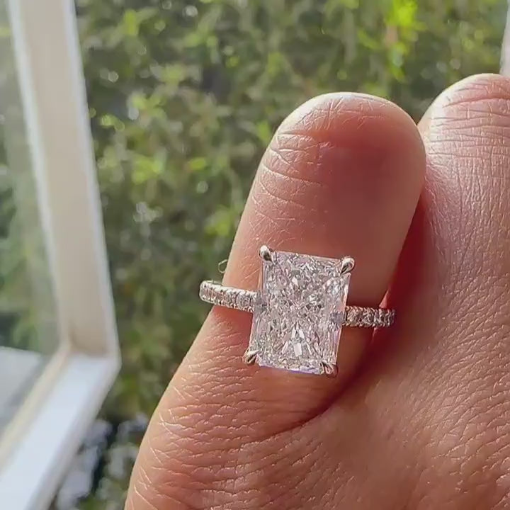 Midnight Majesty Radiant Moissanite Ring