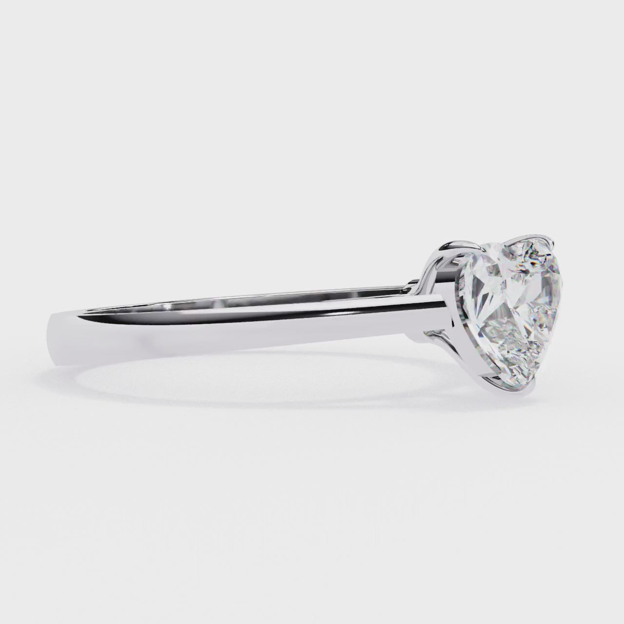 Emery Heart Cut Rhodium Plated Sterling Silver Ring