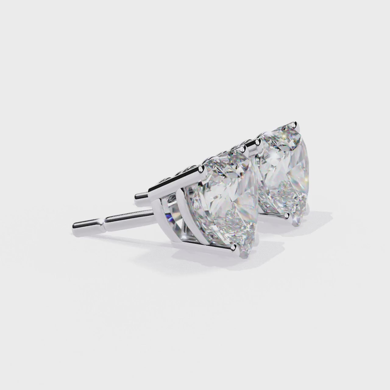 Nora Heart Cut Moissanite Solitaire Earrings