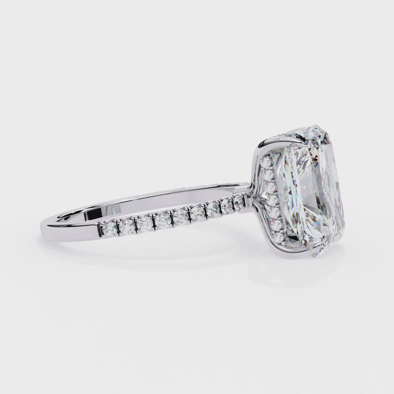 Midnight Majesty Radiant Moissanite Ring